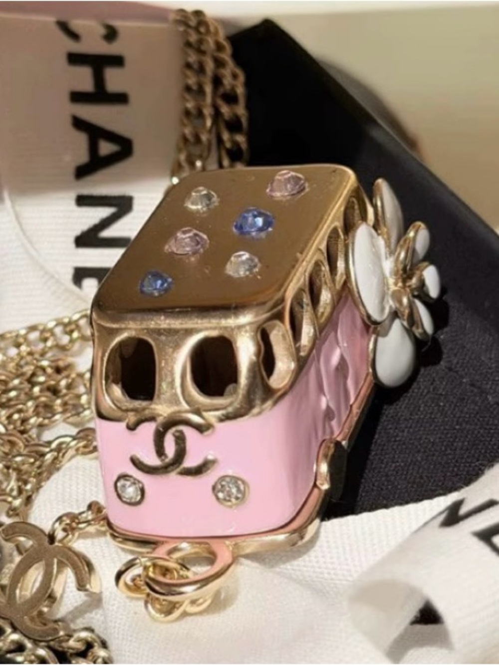 ChaneI Pink Magnolia Van Necklace As Seen in a Famous Movie - See Description